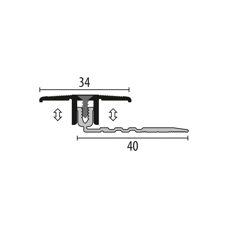 Dilatatieprofiel 7-15 mm brons 270 cm - Afbeelding 2