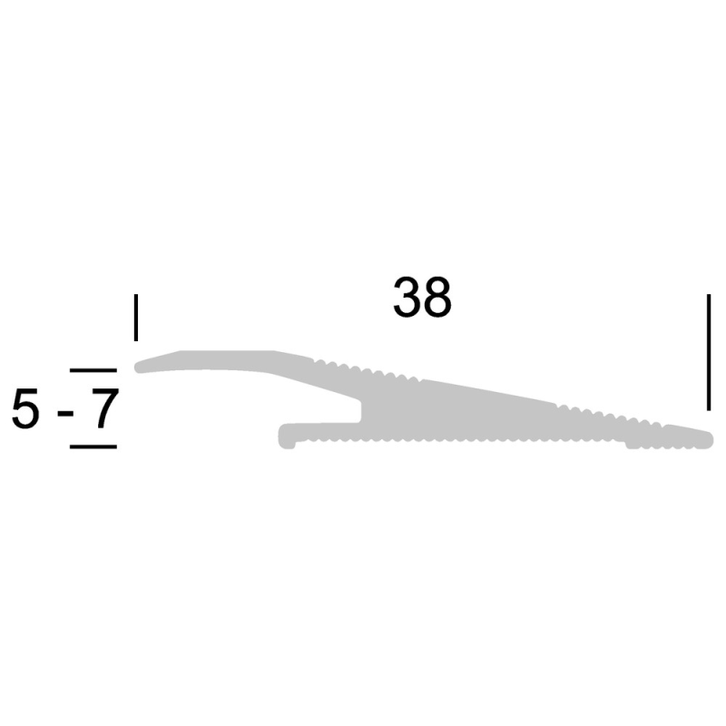 PPC - PVC overgangsprofiel schroef 5-7 mm alu RVS - Profiel - Afbeelding 2
