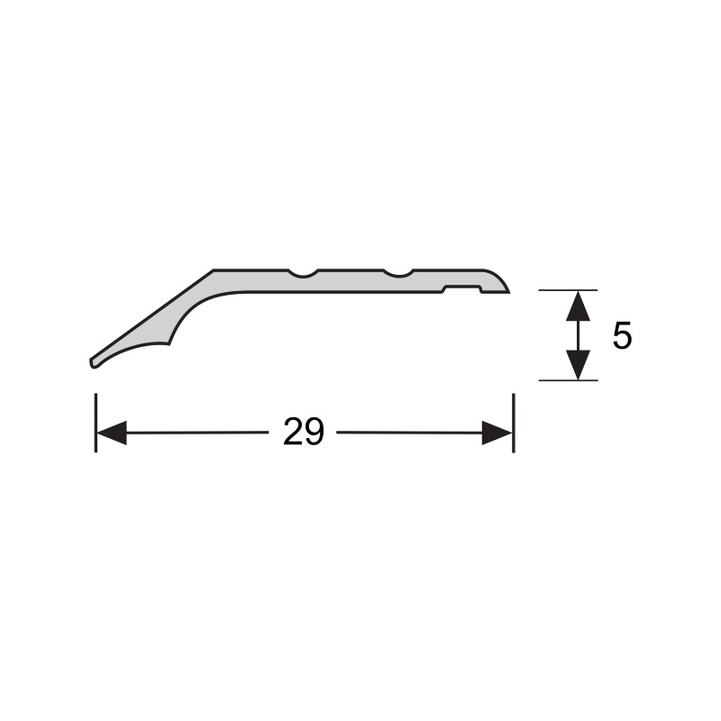 Overgangsprof. schroef 5 mm alu RVS - Afbeelding 2