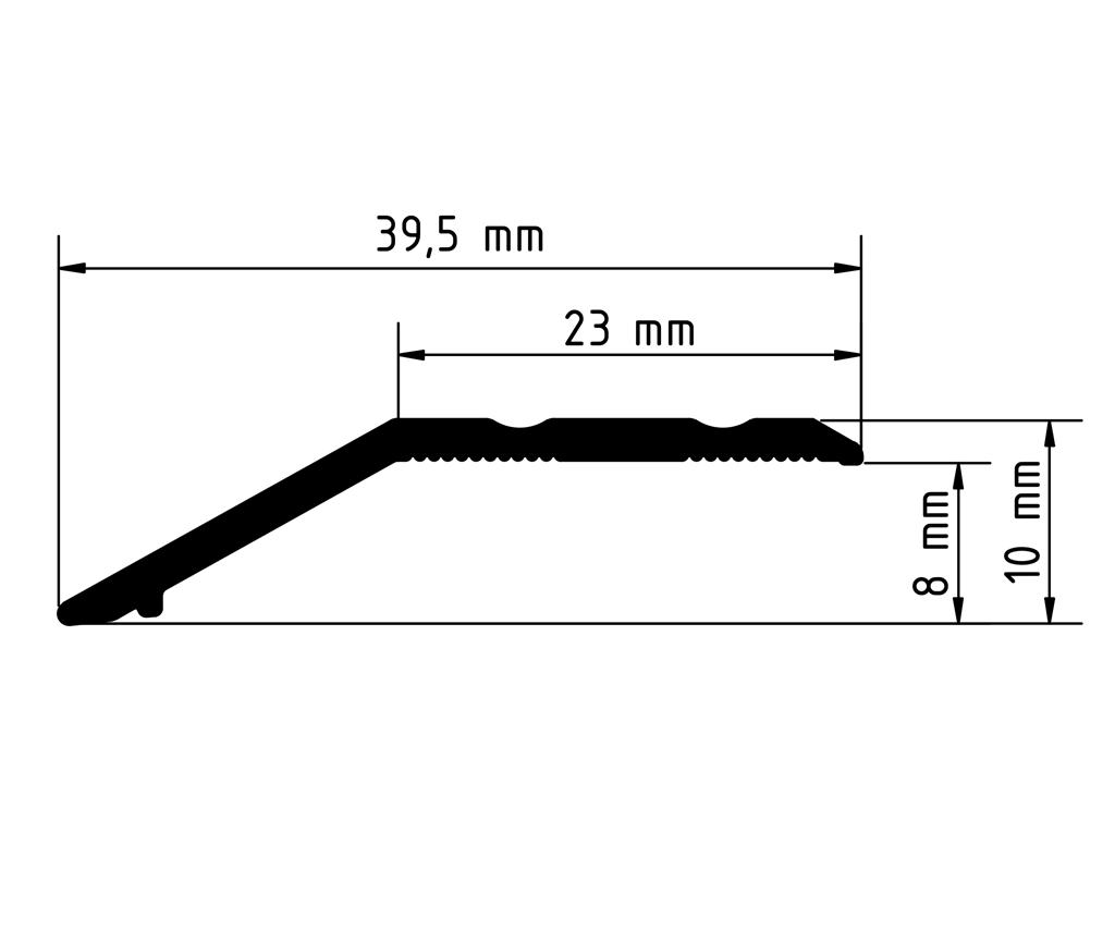 Co-pro - Co-pro overgangsprofiel zelfklevend 8mm antraciet/zwart - Profiel - Afbeelding 2