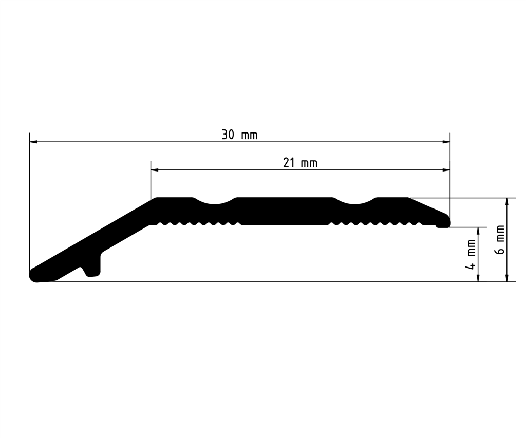 Co-pro - Co-pro overgangsprofiel zelfklevend 3,5 tot 4,5mm antraciet/zwart - Profiel - Afbeelding 2