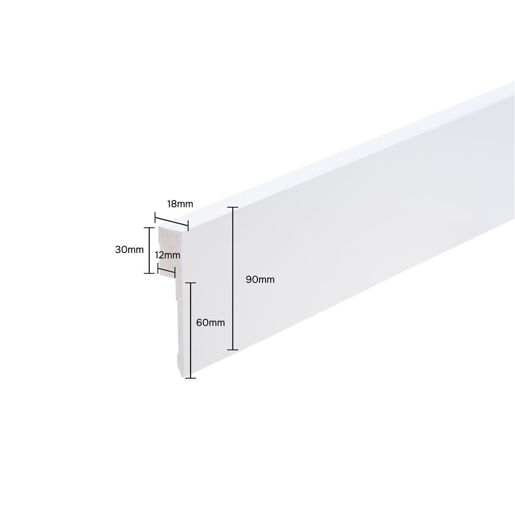 Co-pro - Co-pro gelakte renovatieplint amsterdam wit 90x18 - Hoge plint - Afbeelding 2