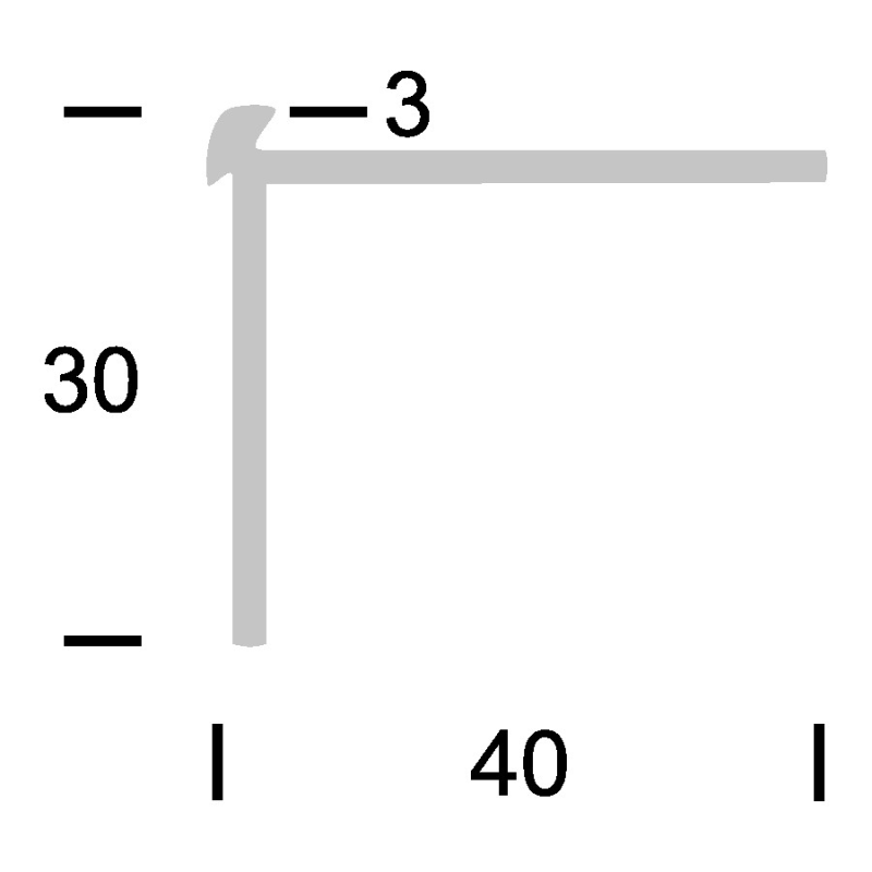 Küberit - Trapneuspr. (buigbaar) tbv PVC-stroken 3 mm RVS - Traprenovatie profiel - Afbeelding 2