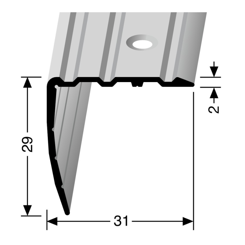 Küberit - Trapneusprofiel basis 31x29mm brons - Traprenovatie profiel - Afbeelding 2
