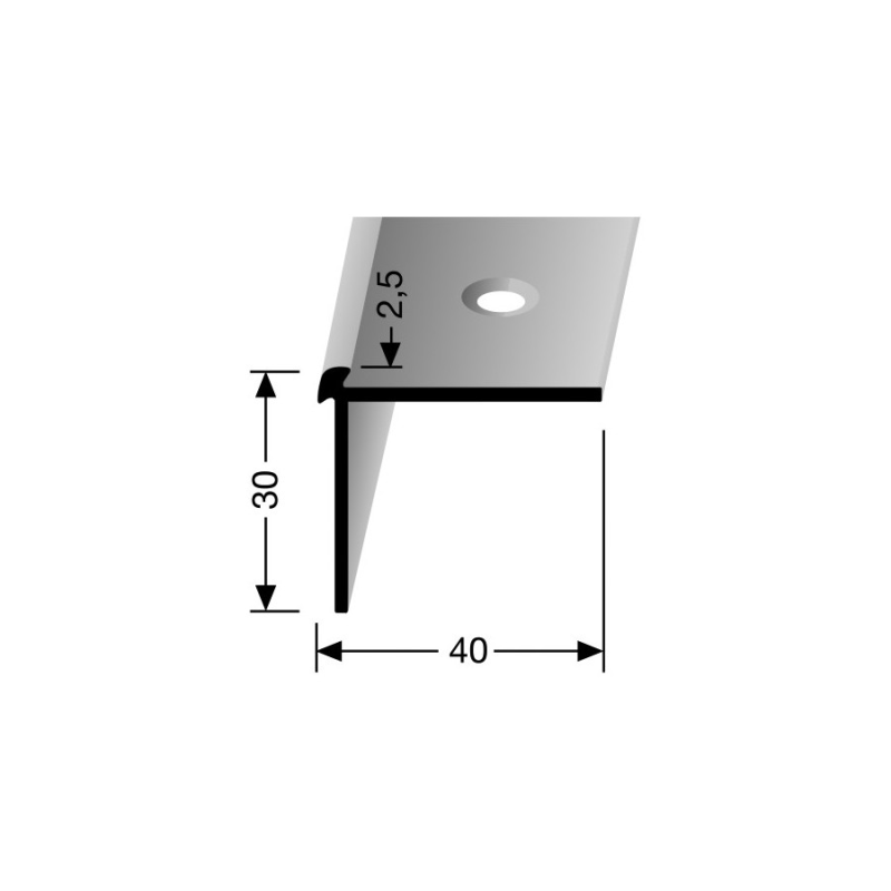 Küberit - Trapneusprofiel recht 870 tbv 2,5mm PVC brons - Traprenovatie profiel - Afbeelding 2