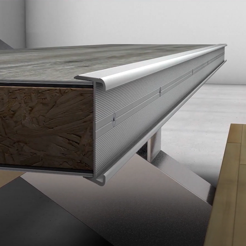 Küberit - 2-delig verstelbaar trapneusprofiel 844WS zilver - Traprenovatie profiel - Afbeelding 3