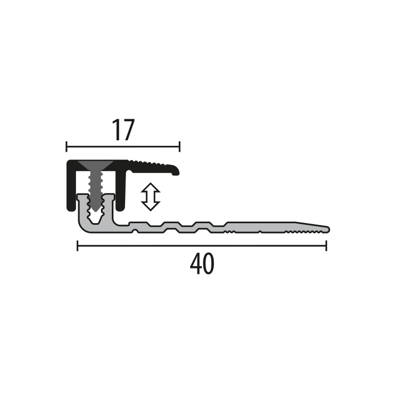 Küberit - Eind-en afwerkpr. Kuberit PVC klik 4-9,5 mm goud - Profiel - Afbeelding 3