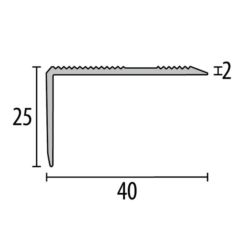 Küberit - Hoeklijnprof 228 zelfkl 25mm zwart gepoedercoat - Profiel - Afbeelding 2