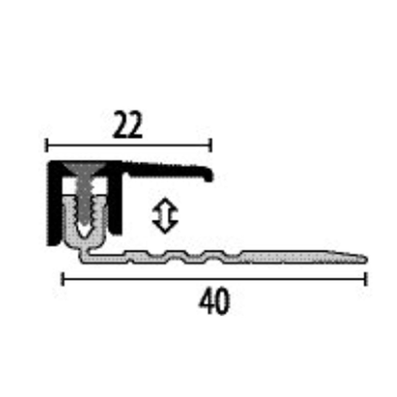 Küberit - Eindprofiel 487 7-15 mm alu zwart 1,0 m - Profiel - Afbeelding 2