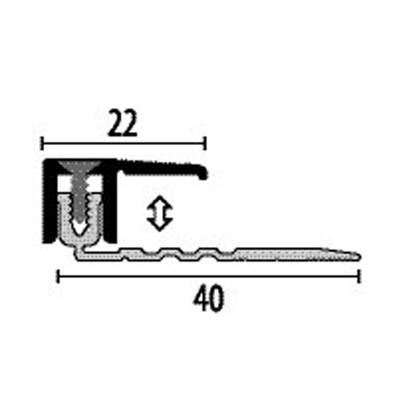 Eindprofiel 287 6,5-16 mm alu zwart 2,7 m - Afbeelding 2