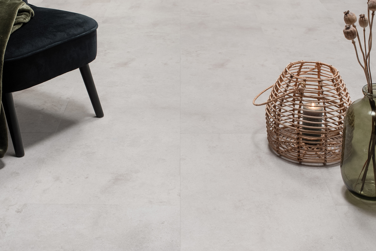 Floer - Floer Tegel Click PVC – Betonlook Lichtgrijs - PVC Klik - Afbeelding 5