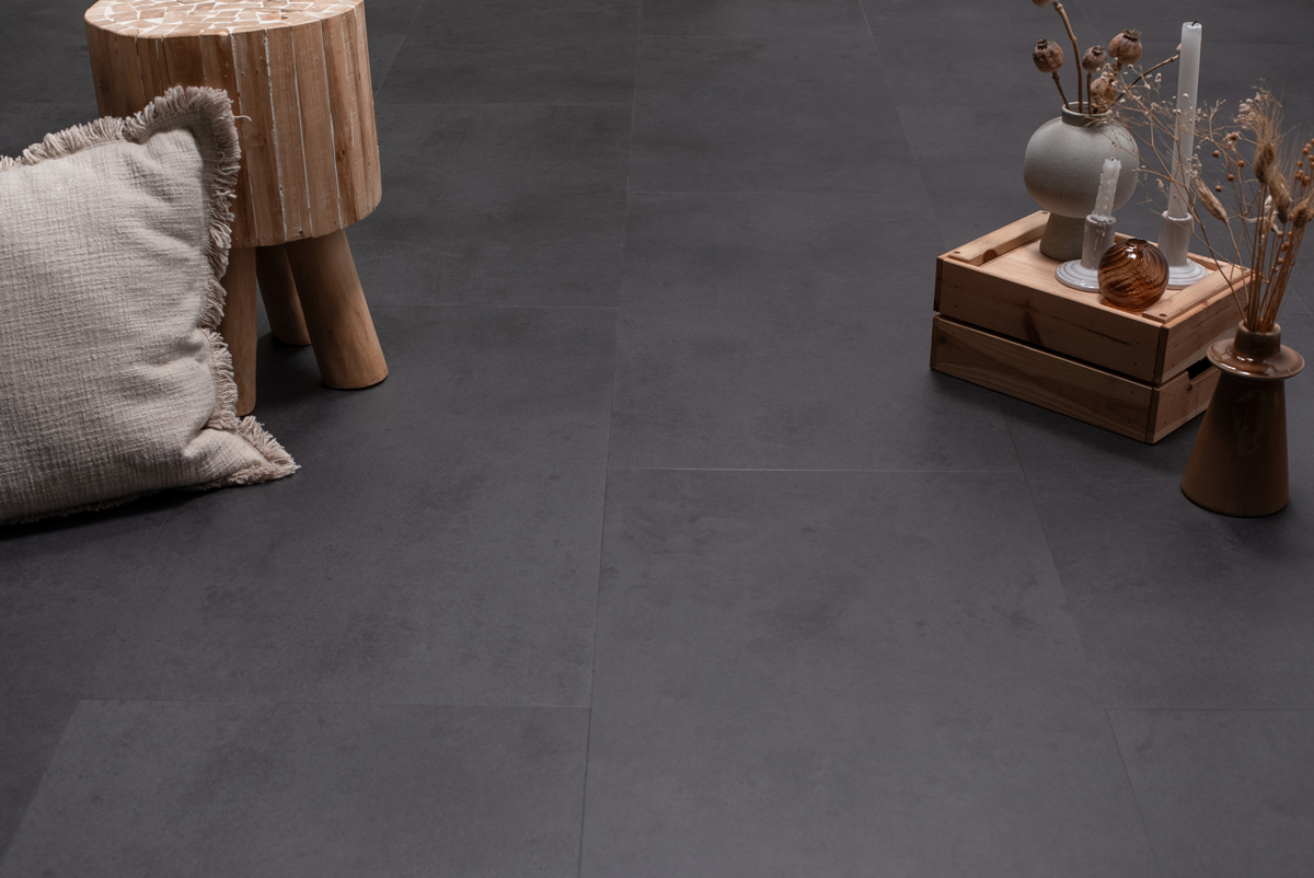 Floer - Floer Tegel Click PVC – Betonlook Zwart - PVC Klik - Afbeelding 5