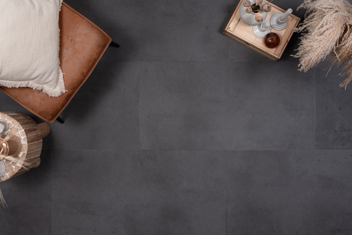 Floer - Floer Tegel Click PVC – Betonlook Zwart - PVC Klik - Afbeelding 3