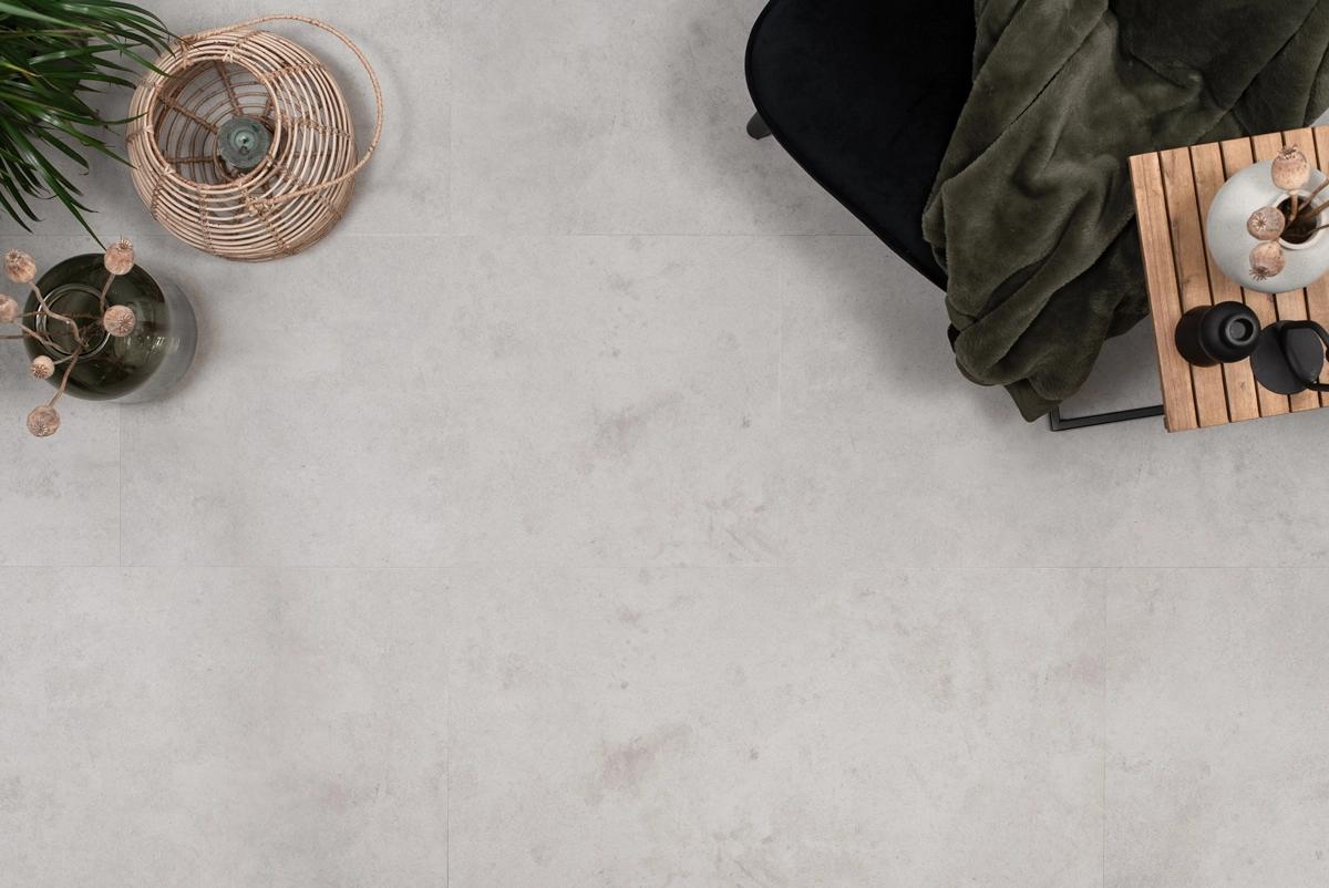 Floer - Floer Tegel PVC – Betonlook Lichtgrijs - PVC Plak - PVC Plak - Afbeelding 3