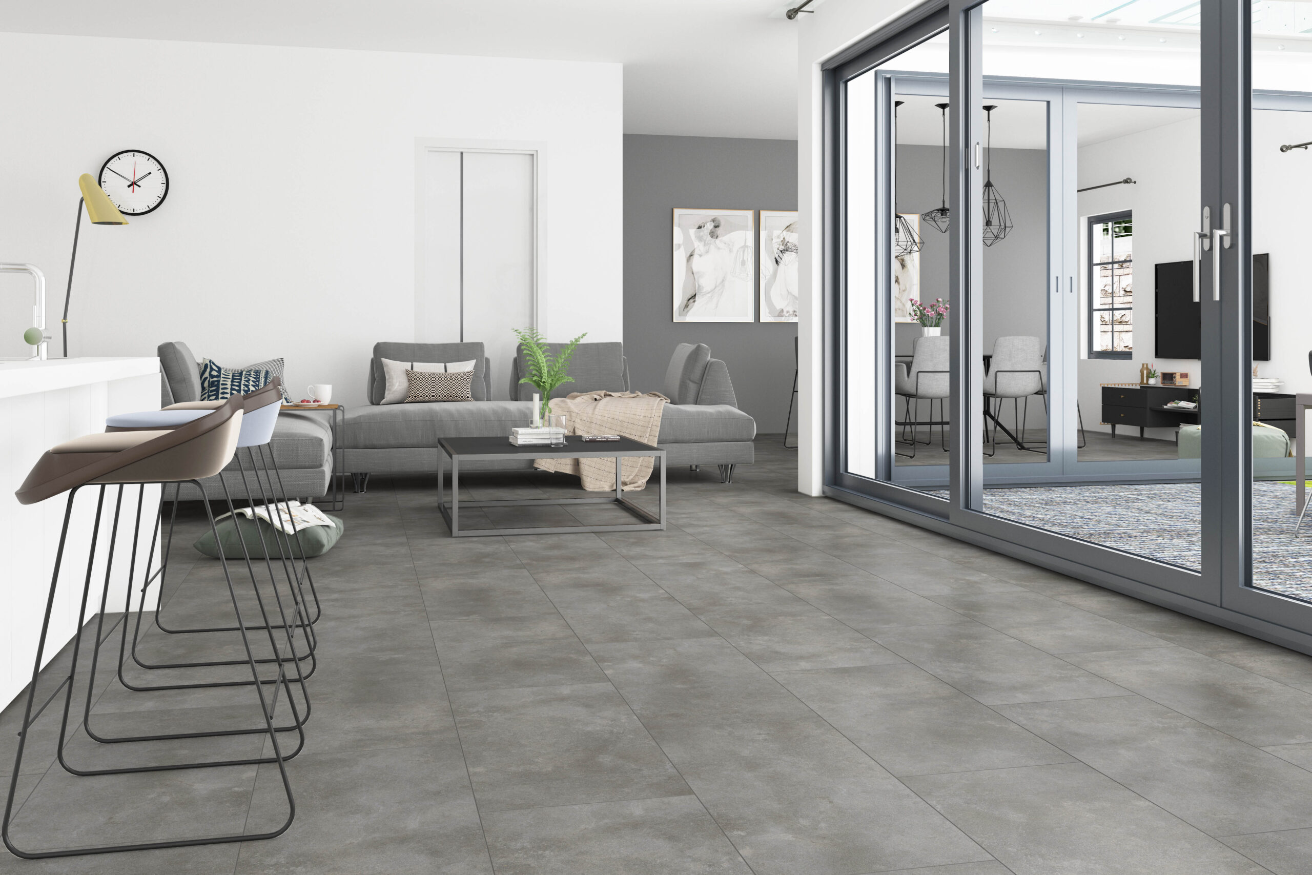 Grande - Grande 5502 (rigid click) Concrete Grey - PVC Plak - Afbeelding 2