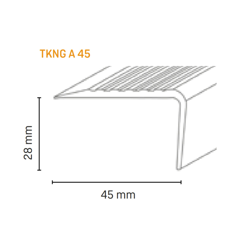 Döllken - Trapkant kunststof TKNG A45 donkergrijs 0146 - Traprenovatie profiel - Afbeelding 2