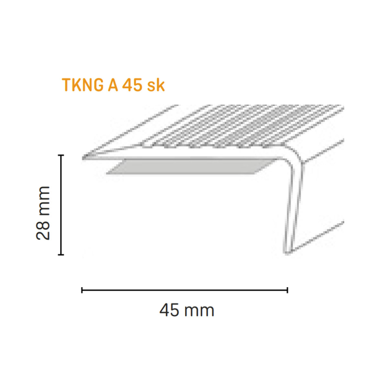 Döllken - Trapkant kunststof TKNG A45 ZK donkergrijs 0146 - Traprenovatie profiel - Afbeelding 2