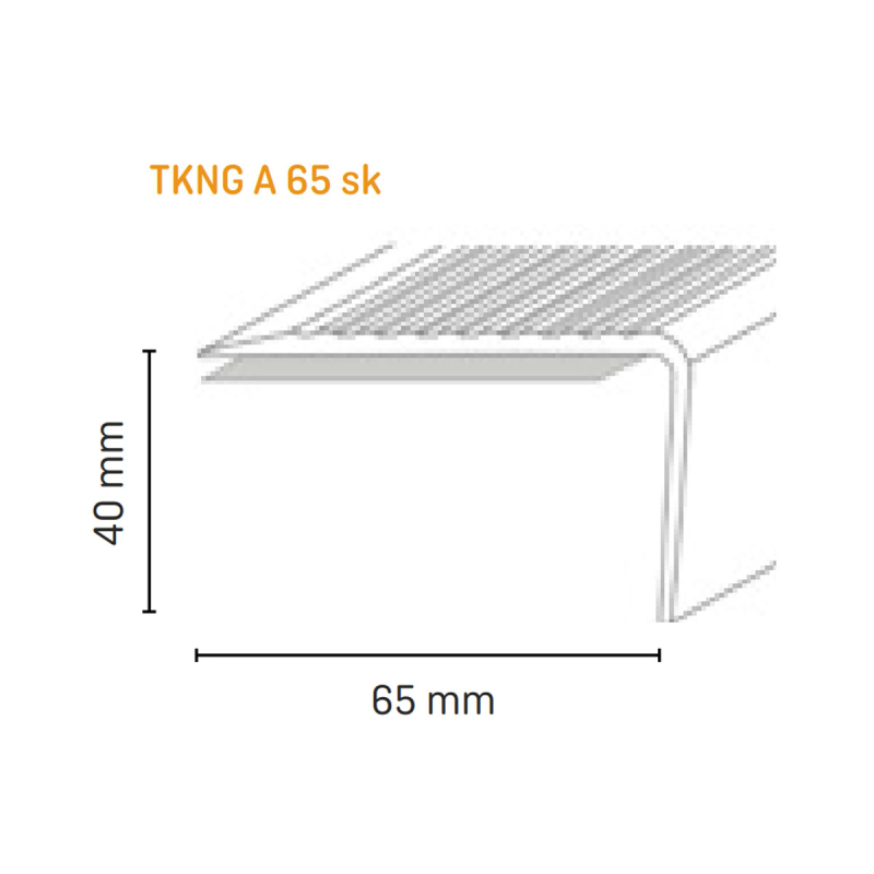 Trapkant kunststof TKNG A65 ZK aluminium 1160 - Afbeelding 2