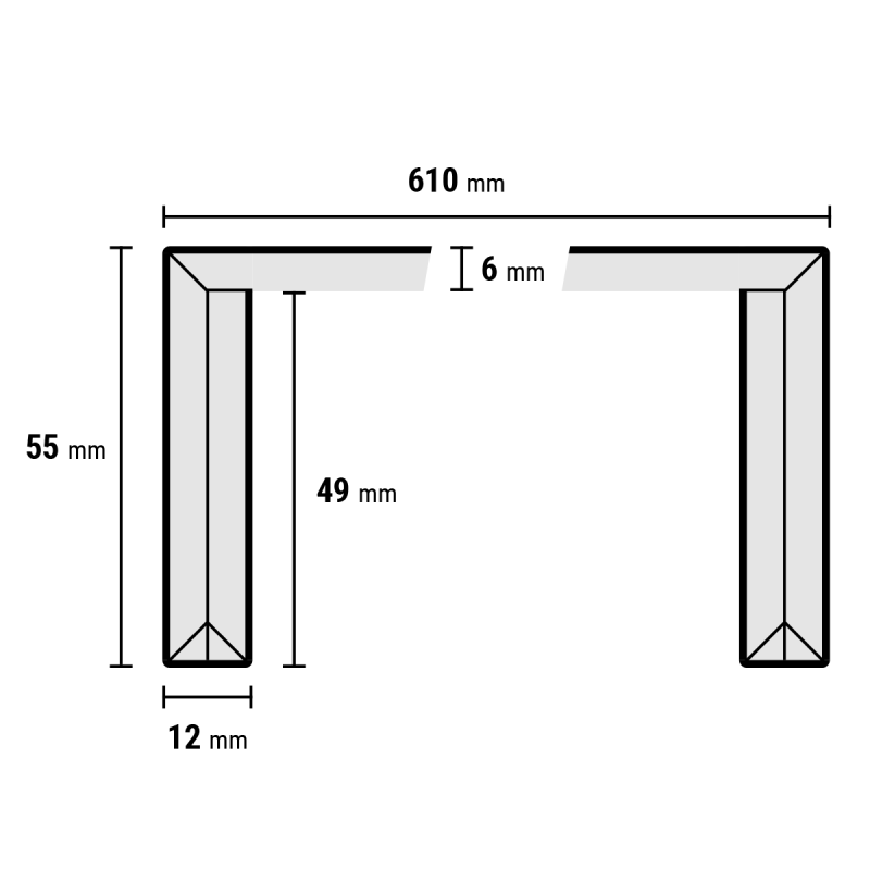 PPC - Dubbeltrede PVC zoethout 150x61cm - Traprenovatie - Afbeelding 2
