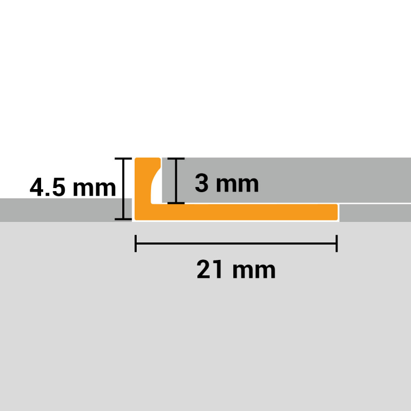 Küberit - Eindprofiel 301 ongeboord 3 mm zand - Profiel - Afbeelding 2