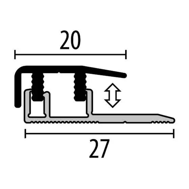 Küberit - Design Clip 4-7,5 mm 577 eindprofiel zilver 2,7M - Profiel - Afbeelding 2