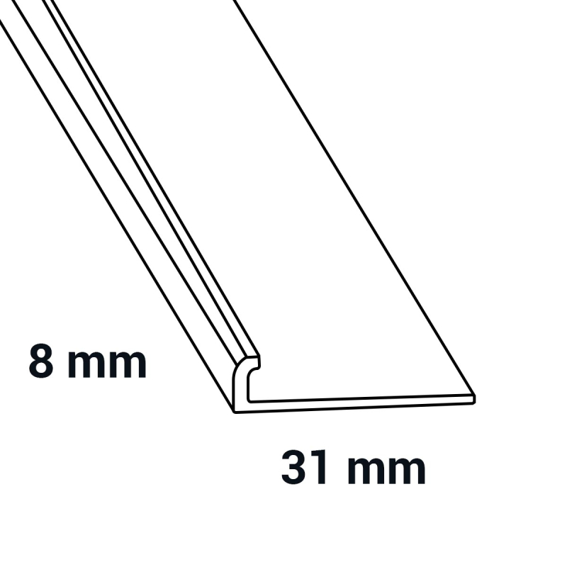 Kunststof eindprofiel tbv tapijt EL8 zwart 0110 - Afbeelding 2