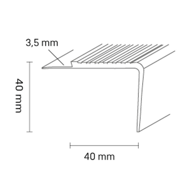 Döllken - Trapkant kunststof TKNG 3,5 40 aluminium 1160 - Traprenovatie profiel - Afbeelding 2