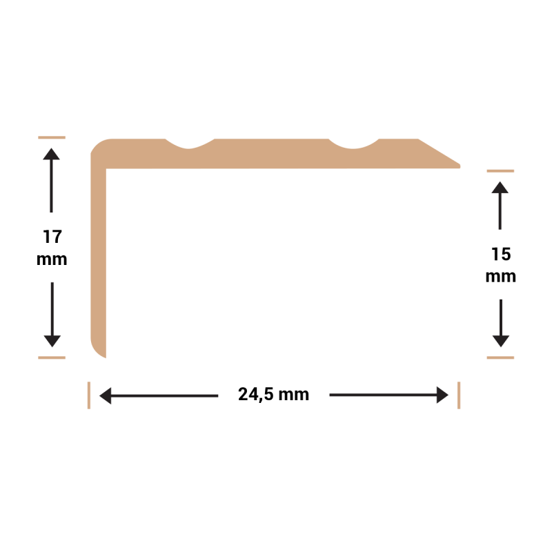 Vloer-Profielen - Hoeklijnprofiel zelfkl. 17 mm matzwart 1M - Profiel - Afbeelding 2