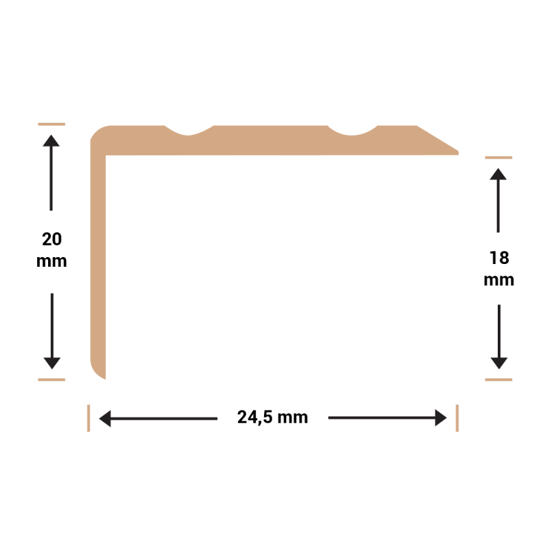 Vloer-Profielen - Hoeklijnprofiel zelfkl. 20 mm matzwart 3M - Profiel - Afbeelding 2